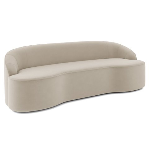 Sofá 2 Lugares para Sala de Estar Living 150cm Theo D06 Veludo Creme - Mpozenato