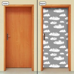 Adesivo Decorativo de Porta - Nuvens - Infantil - 1714cnpt - 1 Adesivo Decorativo de Porta - Nuvens - Infantil - 1714cnpt - 1