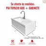 Kit Lavatório Pia Topazio 60cm com Gabinete Suspenso Preto Instala Fácil - Quanta - 7