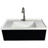 Kit Lavatório Pia Topazio 60cm com Gabinete Suspenso Preto Instala Fácil - Quanta - 3