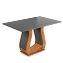 Ver imagem 1 de Mesa de Jantar 4 Lugares Retangular Tampo de Vidro e MDP Inovare Cinza/Mel/Grafite