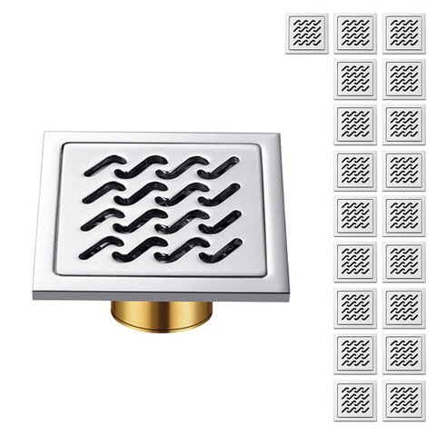 Ralo Aço Inox 10x10 Banheiro Kit 19 Uni Anti Odor Anti Inseto Lavabo Lavanderia Resistente Quintal H