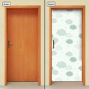 Ver imagem 1 de Adesivo Decorativo de Porta - Nuvens - Infantil - 1477cnpt