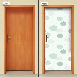 Adesivo Decorativo de Porta - Nuvens - Infantil - 1477cnpt - 1 Adesivo Decorativo de Porta - Nuvens - Infantil - 1477cnpt - 1