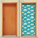 Ver imagem 1 de Adesivo Decorativo de Porta - Nuvens - Infantil - 1480cnpt