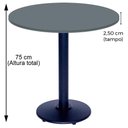 Ver imagem 2 de Mesa Zeta Ferro Preto 75 Cm (alt) Disco Redondo Tampo Mdp Redondo 60 Cm (larg) X 2,50 Cm (alt)