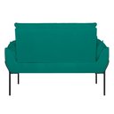 Ver imagem 2 de Poltrona Sofá Luxo Base Metal Preto Recepção Escritório Cor:azul Turquesa