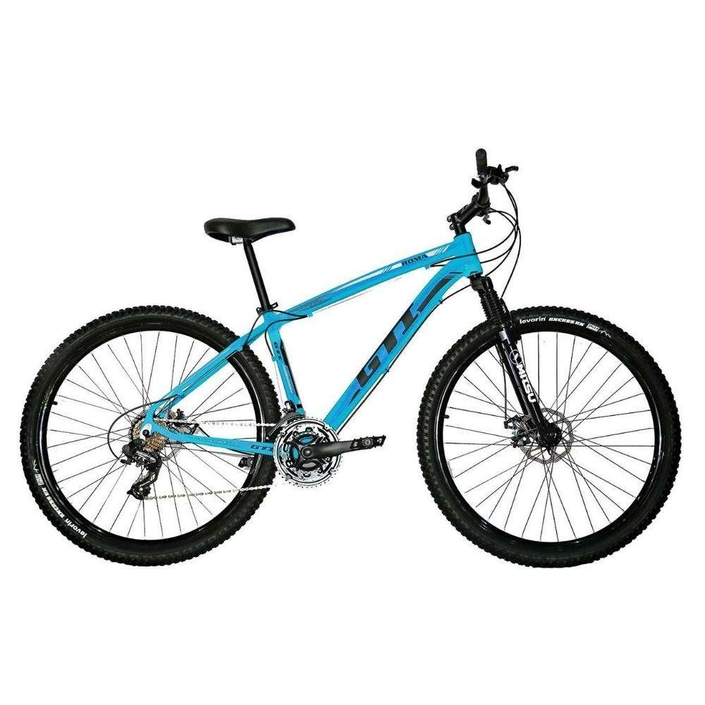 Bicicleta Gti Roma Aluminio 21v Aro 29 Cambio Importados Azul - 1