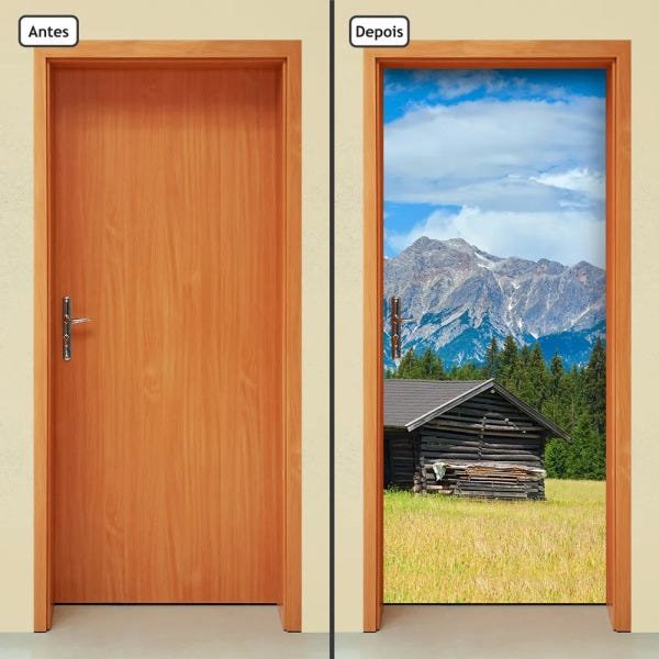 Adesivo Decorativo de Porta -  Montanha - Paisagem - 261cnpt - 1