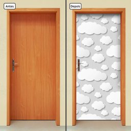 Adesivo Decorativo de Porta - Nuvens - 232cnpt - 1