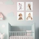 Ver imagem 1 de Kit 4 Quadros Infantis Princesas - Tenha Coragem 33x24cm:moldura Preta