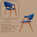 Ver imagem 3 de Conjunto 4 Cadeiras Zara Azul Marinho Design Contemporâneo