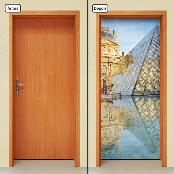 Adesivo Decorativo de Porta - Museu do Louvre - 1138cnpt - 1