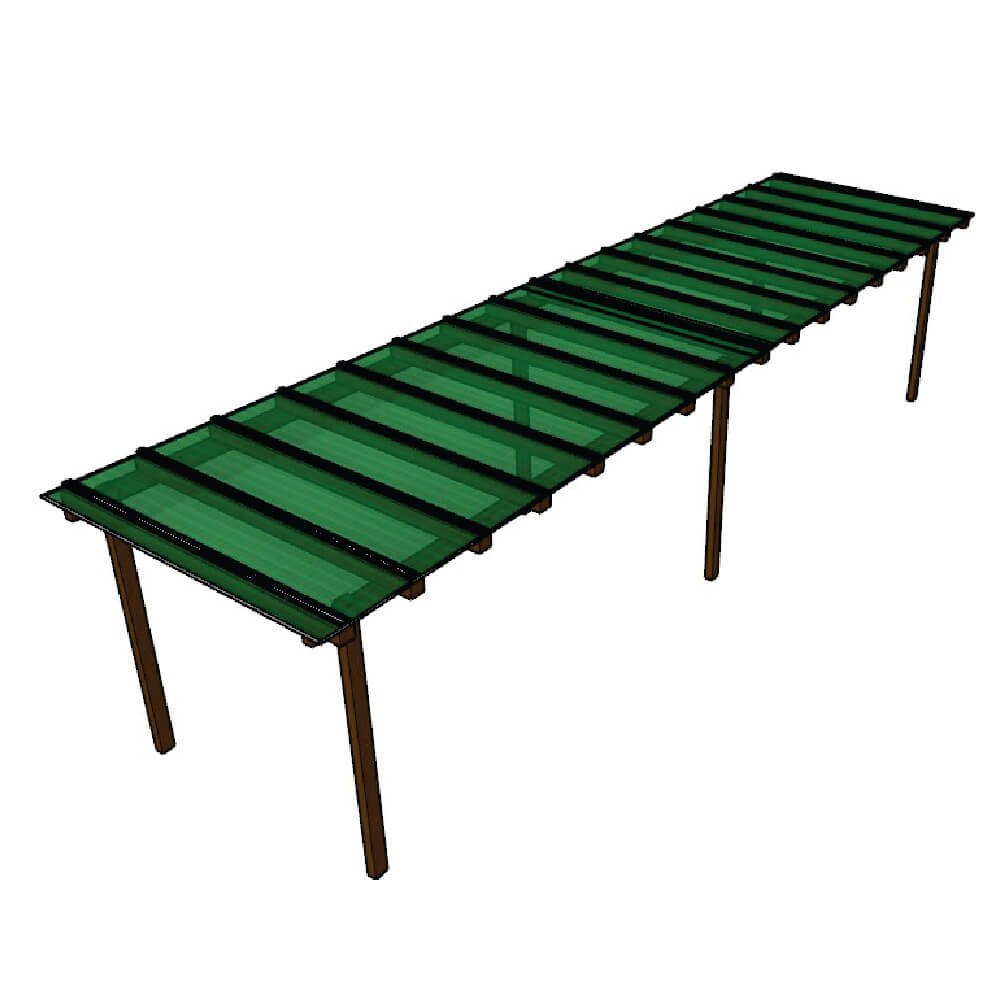 Ver imagem 1 de Cobertura Policarbonato Alveolar 8,00m x 3,00m Verde 4mm