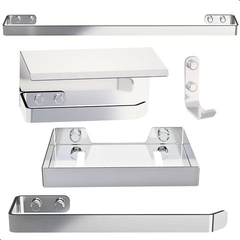 Kit de Acessórios para Banheiro Inox e Cromado 5 Peças F.max
