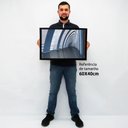 Ver imagem 2 de Quadro Decorativo Caixa Alta com Vidro Arquitetura Corredor Minimalista TaColado Moldura Preta 40x60