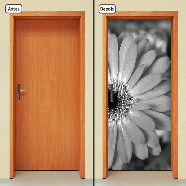 Adesivo Decorativo de Porta - Flor - Natureza - 772cnpt - 1