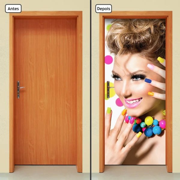 Adesivo Decorativo de Porta - Salão de Beleza - 840cnpt - 1