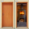 Adesivo Decorativo de Porta - Lareira - 477cnpt - 1