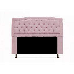 Conjunto Cabeceira Geovana e Recamier Veneza Baú Casal 140 Cm Corano Rosa Bebe - Incasa Decor - 2