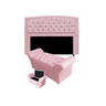 Conjunto Cabeceira Geovana e Recamier Veneza Baú Casal 140 Cm Corano Rosa Bebe - Incasa Decor - 1