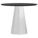 Ver imagem 1 de Mesa de Jantar 120x120 Cm Isis com Vidro Off White Preto – New Ceval