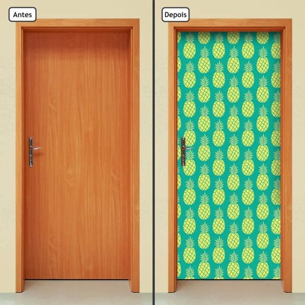 Adesivo Decorativo de Porta - Abacaxi - 1657cnpt - 1