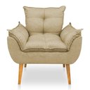 Ver imagem 3 de Kit 2 Poltronas Opala Decorativa Luxo Linho Dourado Sky Mobile