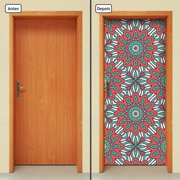 Adesivo Decorativo de Porta - Mandalas - 451cnpt - 1