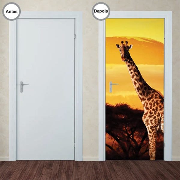Adesivo Decorativo de Porta - Girafa - 203pt - 1