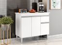 Ver imagem 3 de Balcão Gabinete Multiuso Tatiane 100cm S/tampo Branco