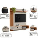Ver imagem 2 de Painel Home TV Alvorada 132cm Canela Off White Fosco para Sala