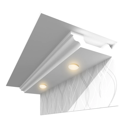 Sanca de Isopor Moldura de Teto 180x50mm –spot Led - Leve, Fácil Instalação - 2 Metros
