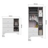 Quarto de Bebê Guarda Roupa e Cômoda Peroba MDF Branco - 3