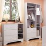 Quarto de Bebê Guarda Roupa e Cômoda Peroba MDF Branco - 4