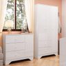 Quarto de Bebê Guarda Roupa e Cômoda Peroba MDF Branco - 2