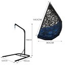 Ver imagem 3 de Cadeira Balanço Ninho Suspenso Gota Tramado com Suporte e Almofada Impermeável Acesse Móveis