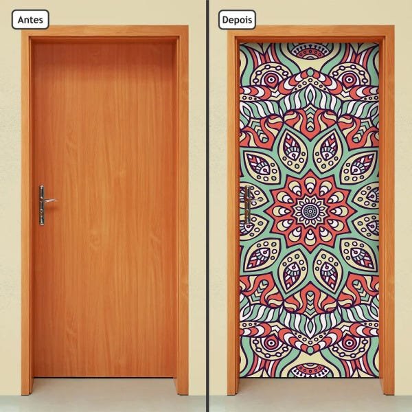 Adesivo Decorativo de Porta - Mandala - 292cnpt - 1