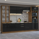 Ver imagem 1 de Armário de Cozinha Completa 340cm Rustic/Preto Lux Madesa 02