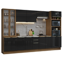 Ver imagem 7 de Armário de Cozinha Completa 340cm Rustic/Preto Lux Madesa 02