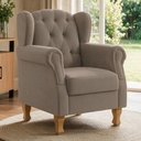 Ver imagem 1 de Poltrona Decorativa para Sala de Estar Yara P02 Bouclê Bege - Lyam Decor