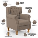 Ver imagem 5 de Poltrona Decorativa para Sala de Estar Yara P02 Bouclê Bege - Lyam Decor