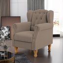 Ver imagem 3 de Poltrona Decorativa para Sala de Estar Yara P02 Bouclê Bege - Lyam Decor