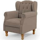 Ver imagem 2 de Poltrona Decorativa para Sala de Estar Yara P02 Bouclê Bege - Lyam Decor