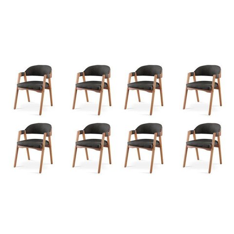 Kit 8 Cadeiras para Mesa de Jantar Gaia Yescasa Preto