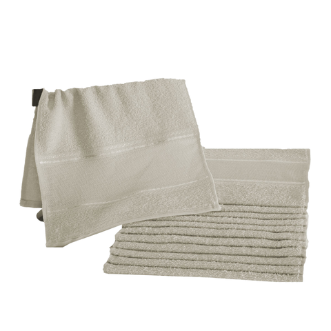 Kit 12 Toalhas de Lavabo Mão Linha Social 100% Algodao:Nude
