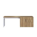 Ver mais imagens de Conjunto de Escritório Mesa Diretoria 160cm com Balcão 1 Porta 2 Gavetas 180cm e 2 Estantes Concept Nogal Sevilha Branco