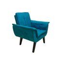 Ver imagem 1 de Poltrona Decorativa Opala Plus para Sala de Estar Quarto Escritório - Azul Turquesa.
