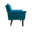 Ver imagem 3 de Poltrona Decorativa Opala Plus para Sala de Estar Quarto Escritório - Azul Turquesa.