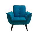 Ver imagem 2 de Poltrona Decorativa Opala Plus para Sala de Estar Quarto Escritório - Azul Turquesa.